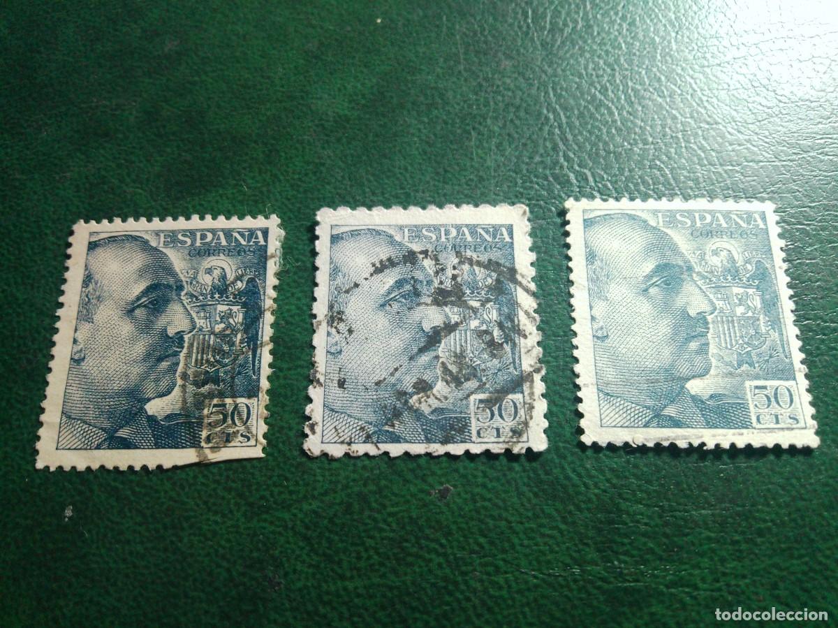 Sellos: FRANCO 50 CTS CENTIMOS X 3 ESPA&Ntilde;A USADO - Foto 1