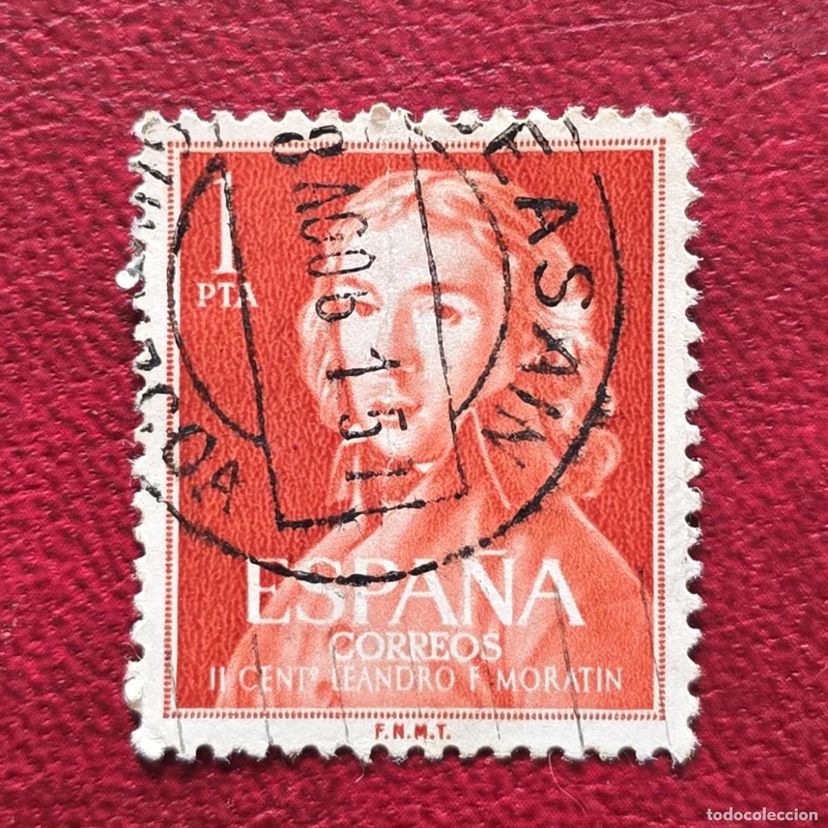 Sellos: SELLO ESPA&Ntilde;A 1961 - LEANDRO FERNANDEZ DE MORATIN - 1 PESETA