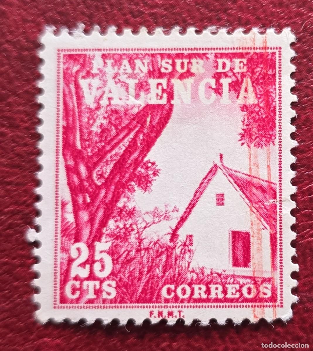 Sellos: SELLO ESPA&Ntilde;A 1964 - PLAN SUR BARRACA VALENCIANA - 25 CTS