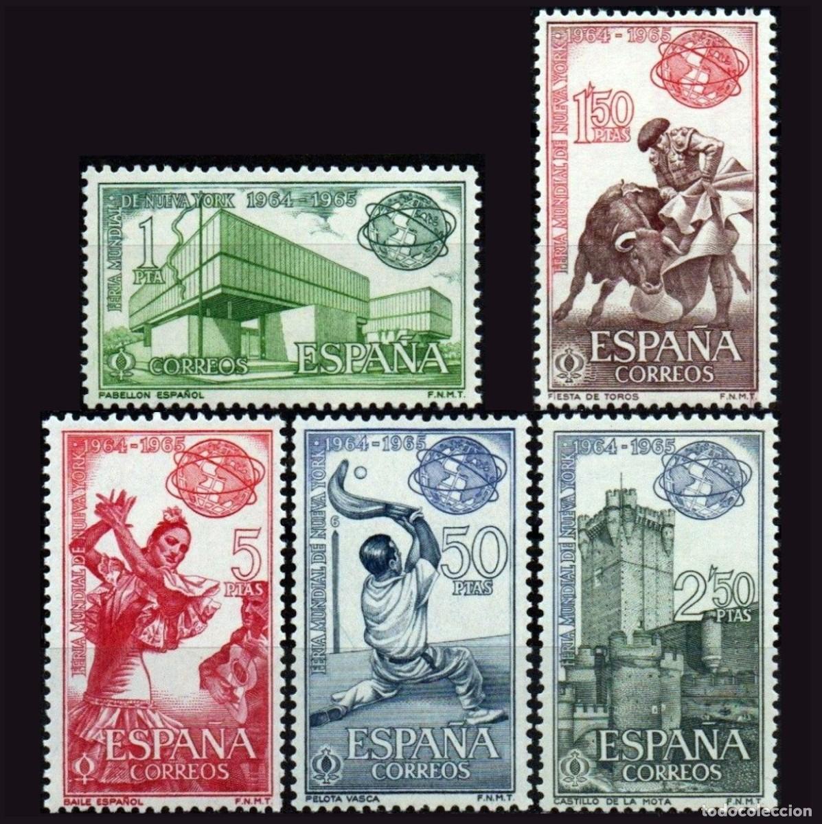 Sellos: 5v Espa&ntilde;a, 1964 | New York Expo | Ed: 1590/4, Yv: 1242/6, Mi: 1471/5 MNH **
