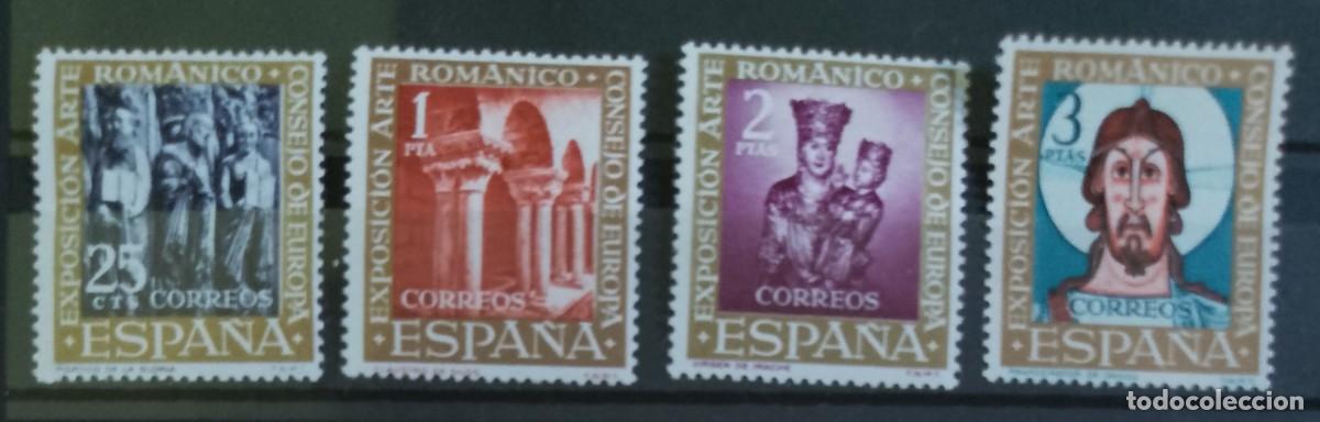 Sellos: SERIE - EDIFIL 1365 A 1368 - A&Ntilde;O 1961 - VII EXPOSICION DEL CONSEJO DE EUROPA, EL ARTE ROMANICO.
