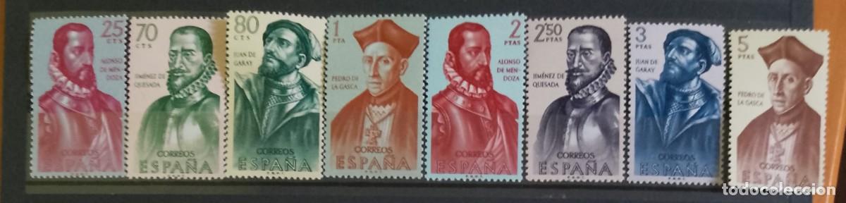 Sellos: SERIE - EDIFIL 1454 A 1461 - A&Ntilde;O 1962 - FORJADORES DE AM&Eacute;RICA