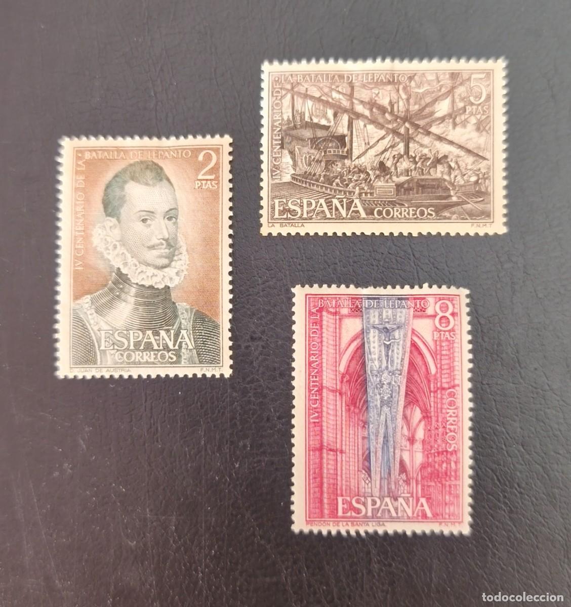Sellos: Espa&ntilde;a 1971. IV Centenario de la batalla de Lepanto. Edifil 2055 / 2057 serie completa