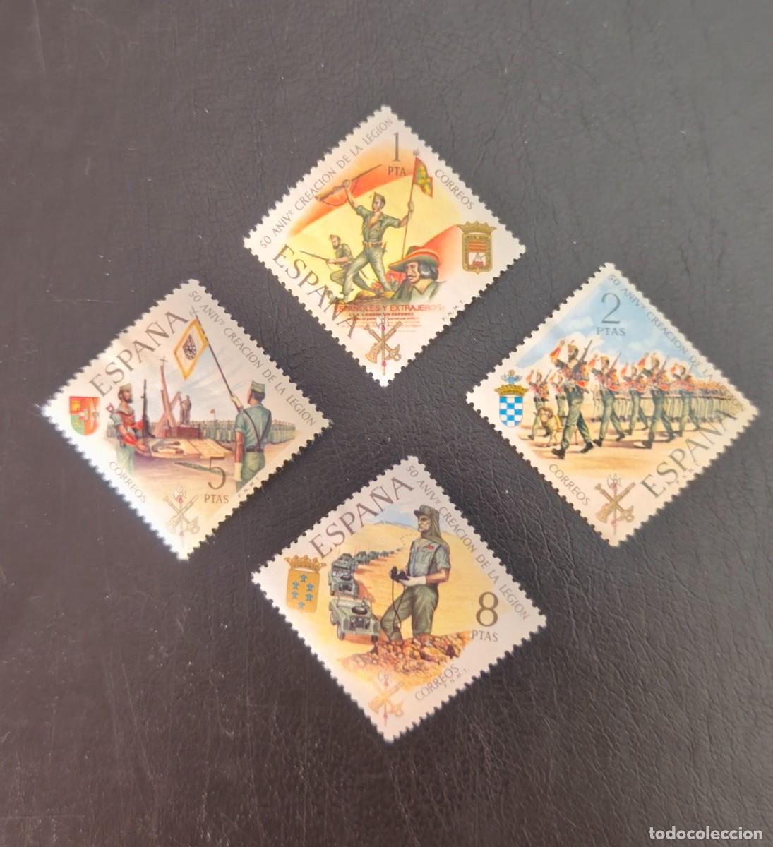 Sellos: Espa&ntilde;a 1971. L aniversario de la Legi&oacute;n. Edifil 2043 / 2046 serie completa