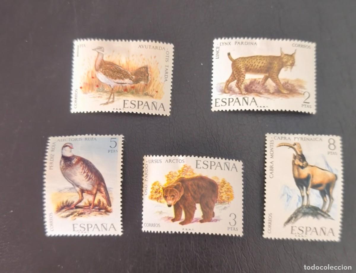 Sellos: Espa&ntilde;a 1971. Fauna hisp&aacute;nica. Edifil 2036 / 2040 serie completa