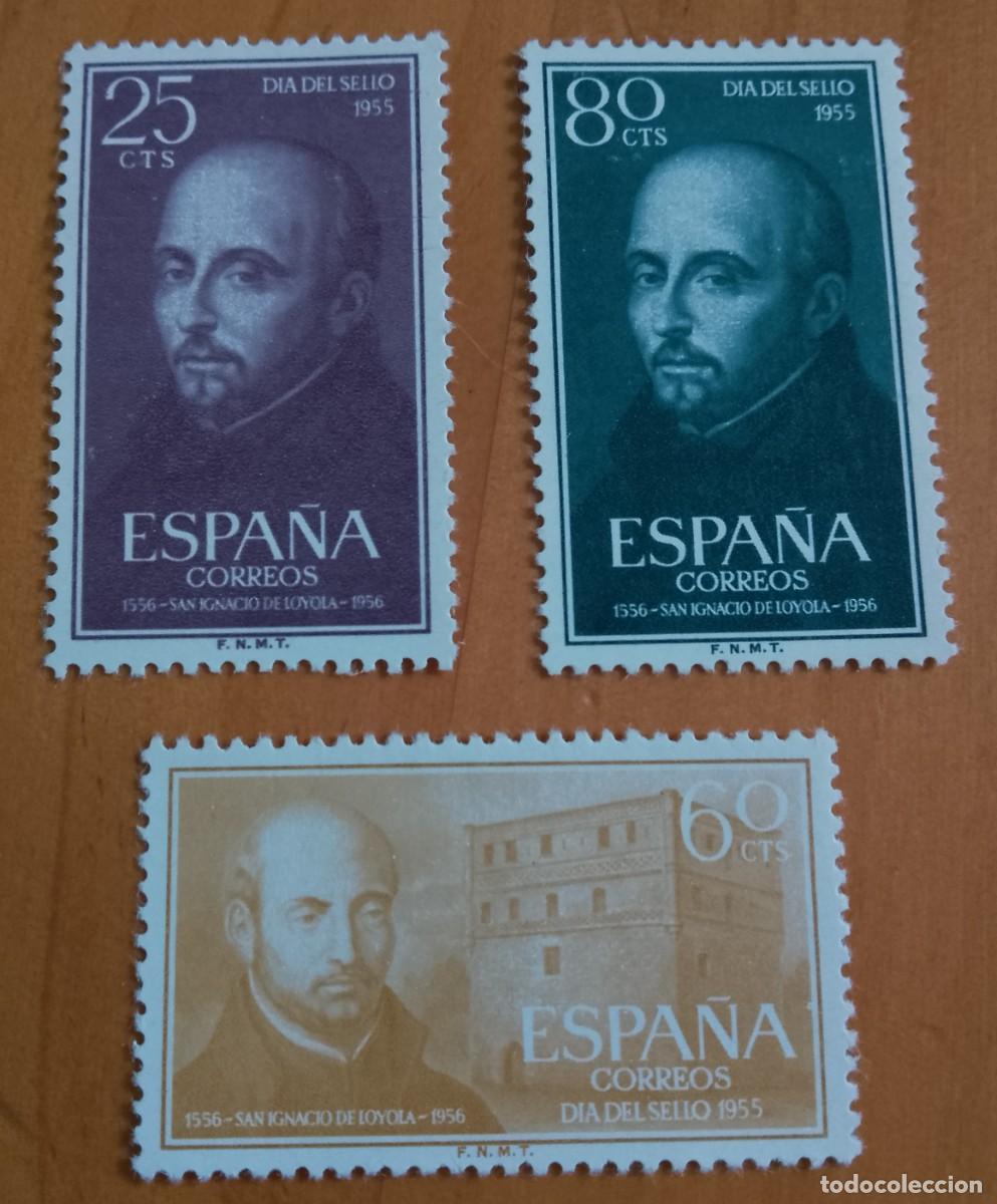 Sellos: SERIE - EDIFIL 1166 A 1168 - A&Ntilde;O 1955 - IV CENTENARIO DE LA MUERTE DE SAN IGNACIO DE LOYOLA.