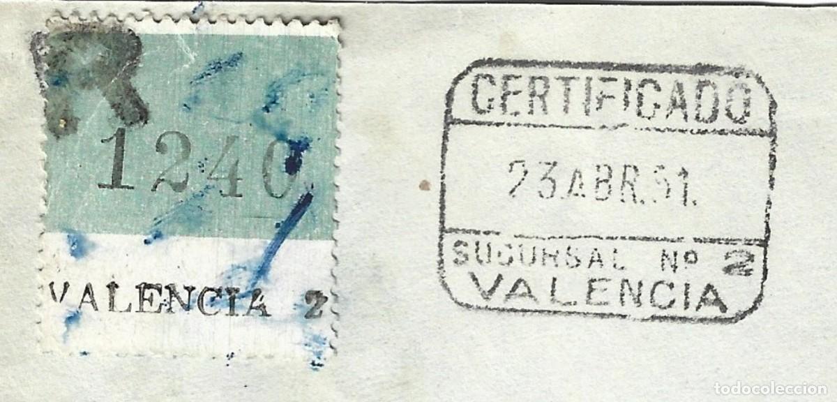 Sellos: 1950 Carta sobre certificado Valencia a B&eacute;lgica