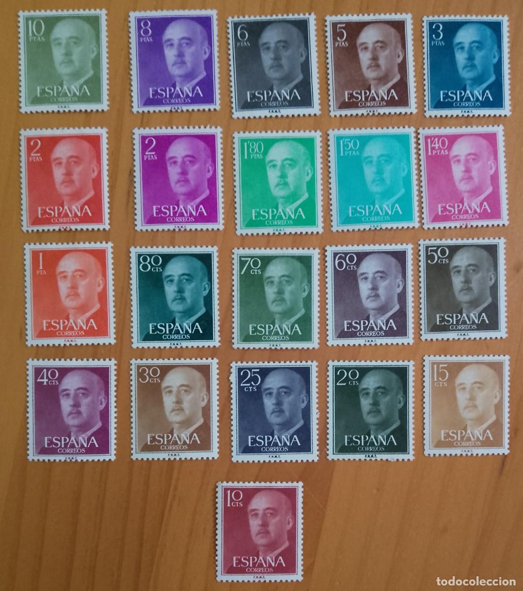 Sellos: SERIE - EDIFIL 1143 A 1163 - A&Ntilde;O 1955-6 - GENERAL FRANCO