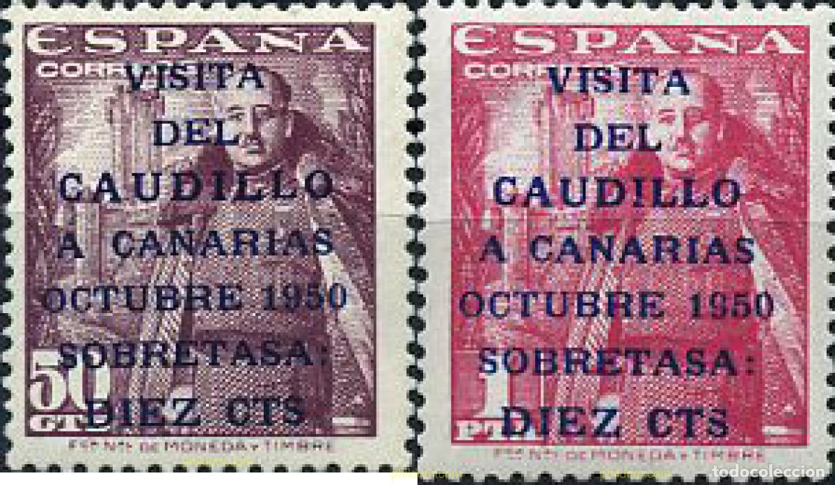 Sellos: 210656 MNH ESPA&Ntilde;A 1951 VISITA DEL CAUDILLO A CANARIAS
