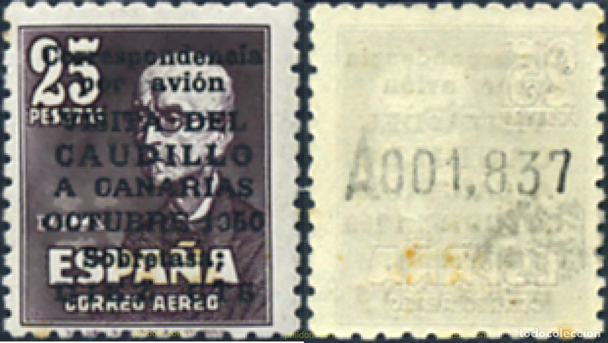 Sellos: 326407 HINGED ESPA&Ntilde;A 1951 VISITA DEL CAUDILLO A CANARIAS