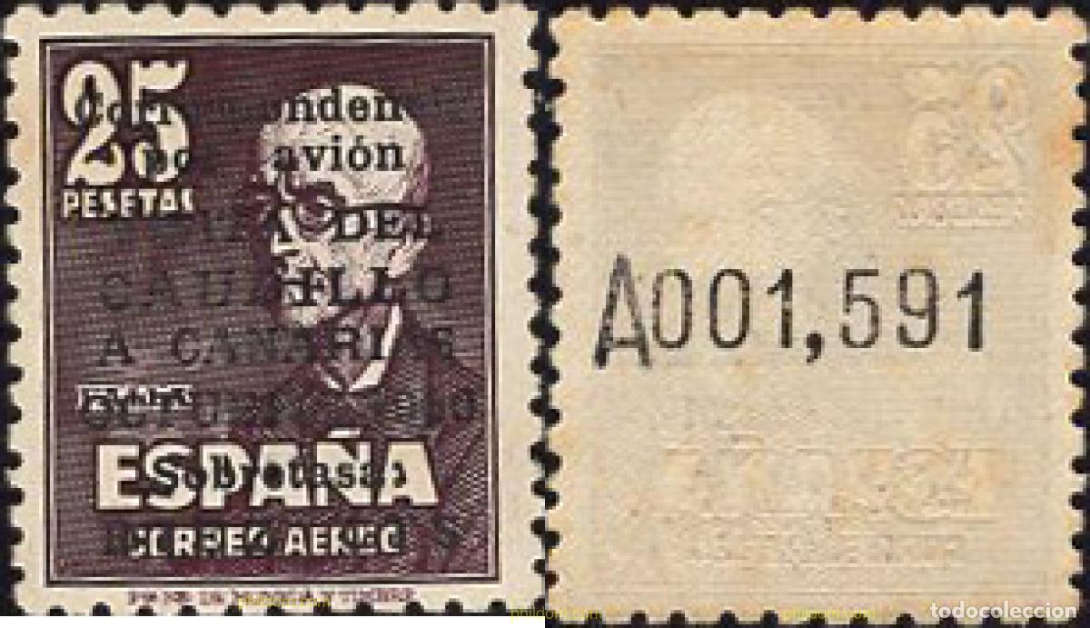 Sellos: 665862 HINGED ESPA&Ntilde;A 1951 VISITA DEL CAUDILLO A CANARIAS