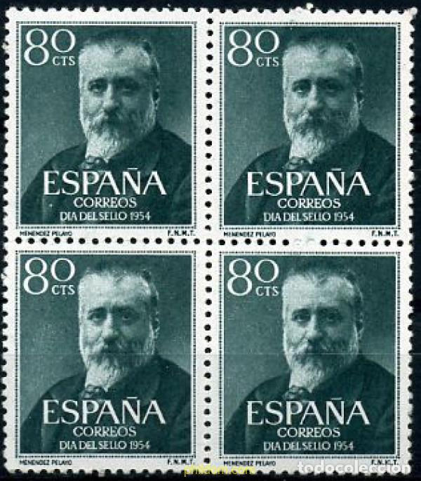 Sellos: 210688 MNH ESPA&Ntilde;A 1954 DIA DEL SELLO. MARCELINO MENENDEZ Y PELAYO