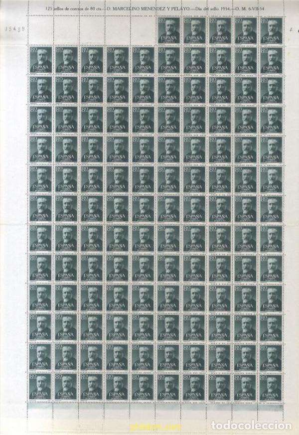 Sellos: 373657 MNH ESPA&Ntilde;A 1954 DIA DEL SELLO. MARCELINO MENENDEZ Y PELAYO