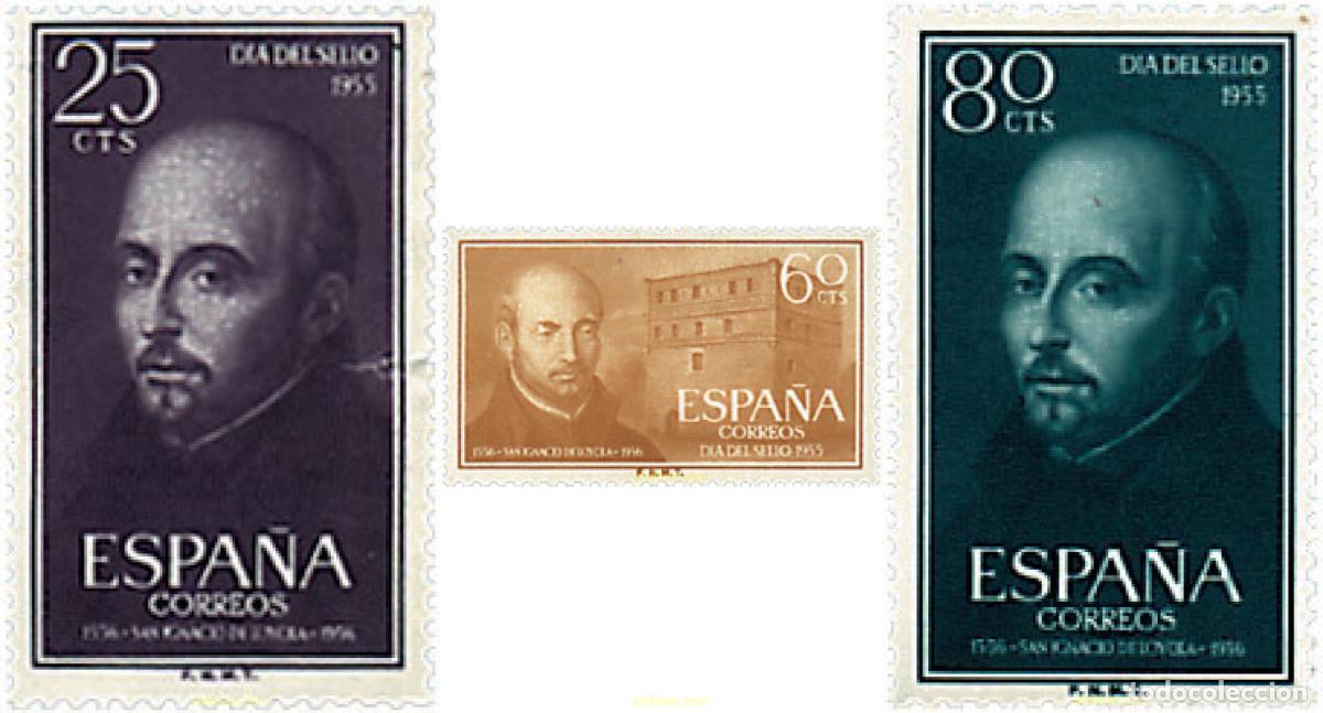 Sellos: 130807 MNH ESPA&Ntilde;A 1955 DIA DEL SELLO. 4 CENTENARIO DE LA MUERTE DE SAN IGNACIO DE LOYOLA