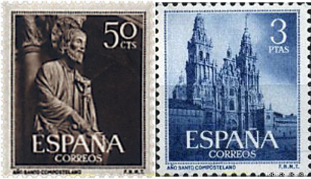 Sellos: 84365 MNH ESPA&Ntilde;A 1954 A&Ntilde;O SANTO COMPOSTELANO