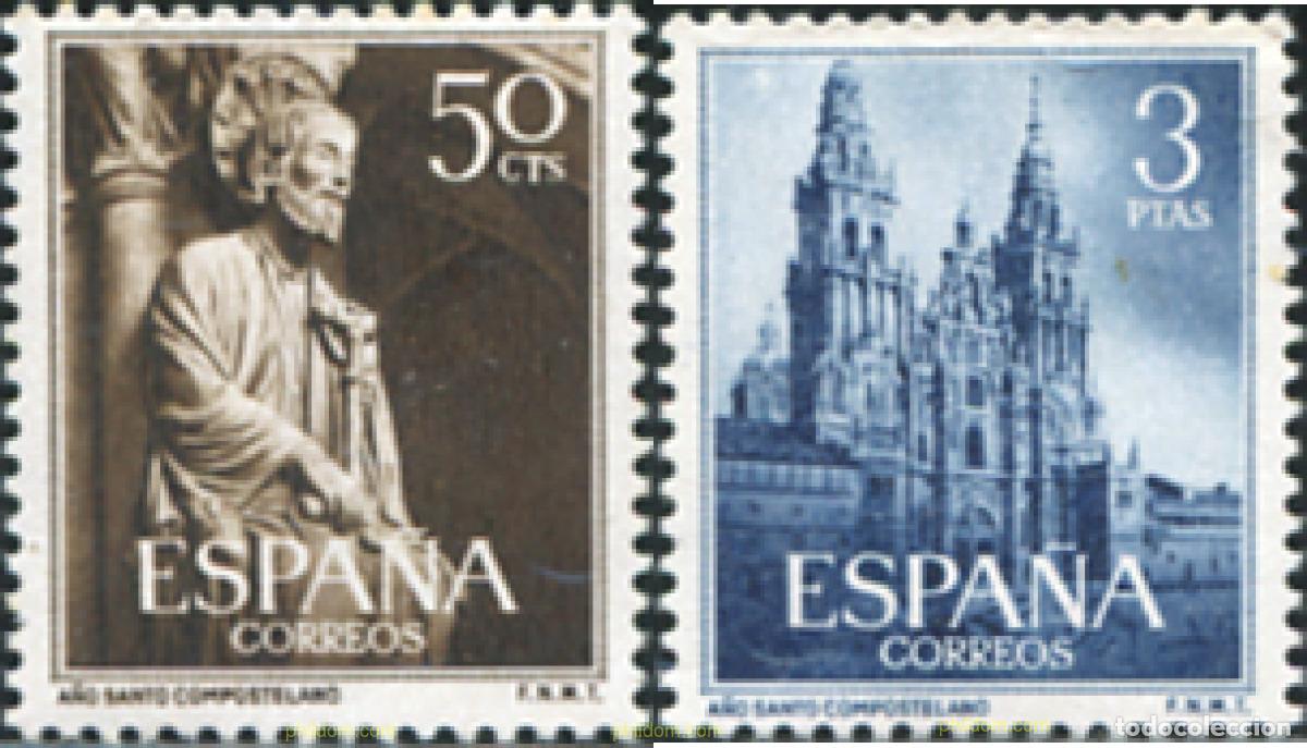 Sellos: 233017 HINGED ESPA&Ntilde;A 1954 A&Ntilde;O SANTO COMPOSTELANO