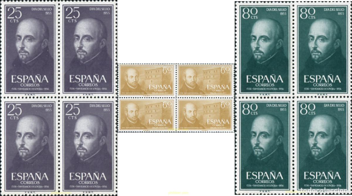 Sellos: 324003 MNH ESPA&Ntilde;A 1955 DIA DEL SELLO. 4 CENTENARIO DE LA MUERTE DE SAN IGNACIO DE LOYOLA