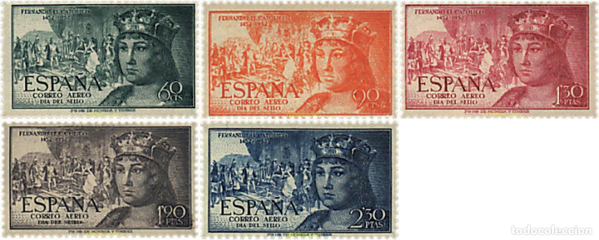 Sellos: 114268 MNH ESPA&Ntilde;A 1952 DIA DEL SELLO. 5 CENTENARIO DEL NACIMIENTO DE FERNANDO EL CATOLICO