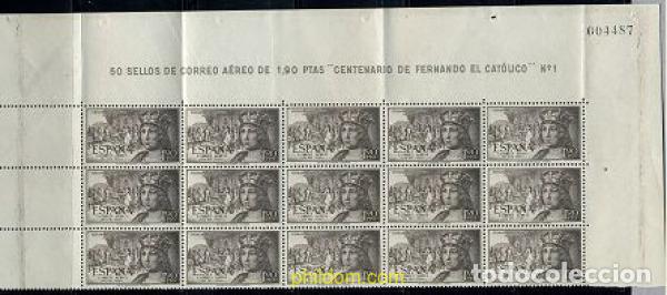 Sellos: 214285 MNH ESPA&Ntilde;A 1952 DIA DEL SELLO. 5 CENTENARIO DEL NACIMIENTO DE FERNANDO EL CATOLICO