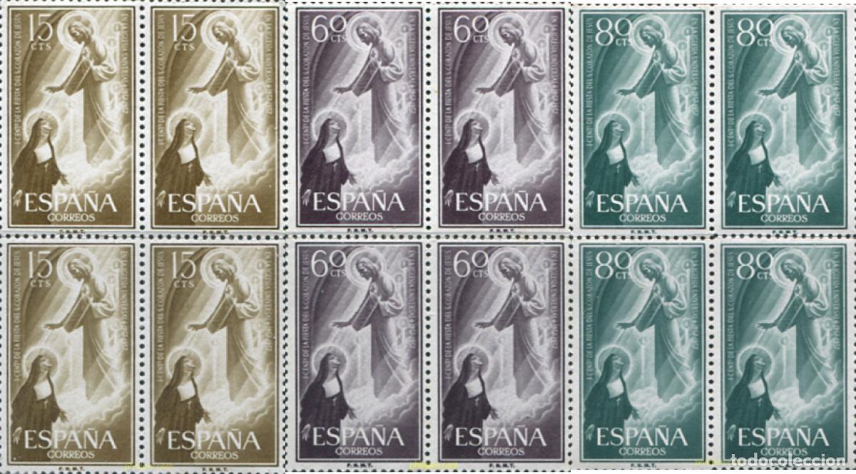 Timbres: 249741 MNH ESPA&Ntilde;A 1957 DIA DEL SELLO. CENTENARIO DE LA FIESTA DEL SAGRADO CORAZON DE JESUS