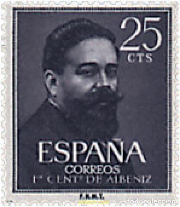 Sellos: 250003 MNH ESPA&Ntilde;A 1960 CENTENARIO DEL NACIMIENTO DE ISSAC ALBENIZ