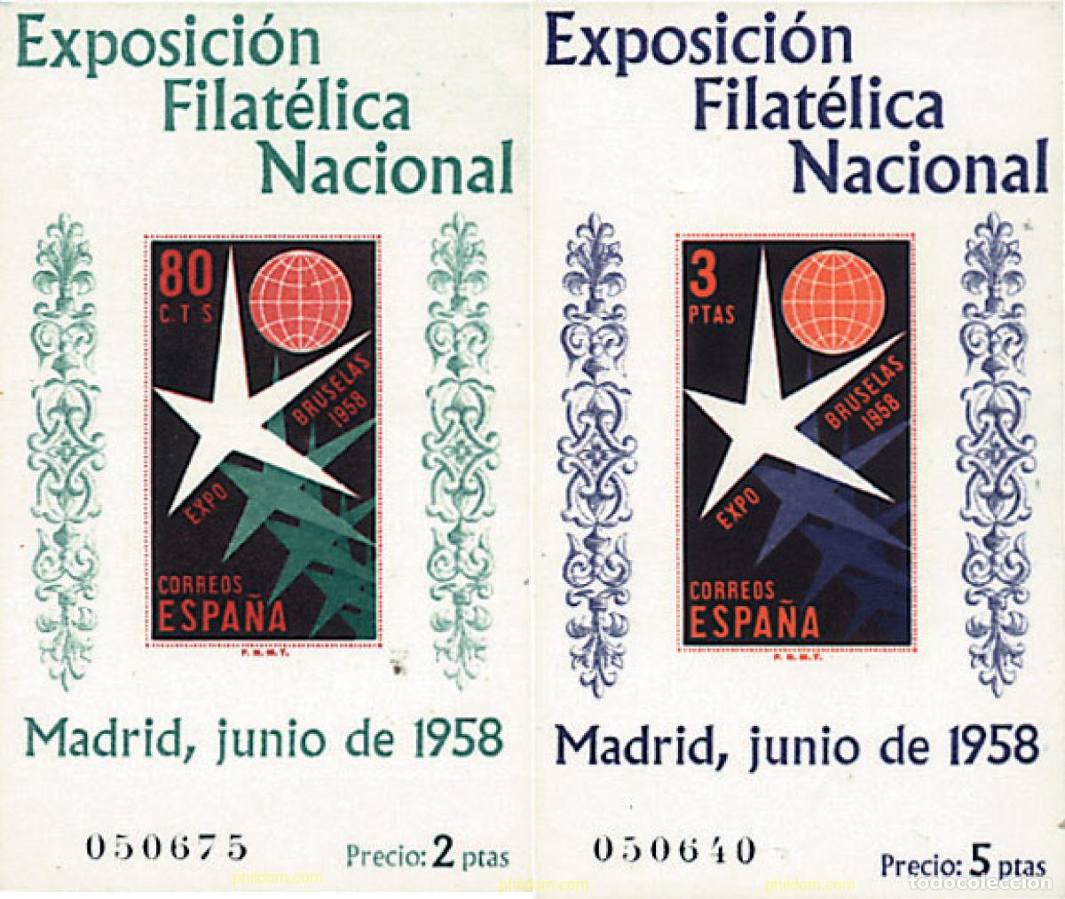 Sellos: 84402 MNH ESPA&Ntilde;A 1958 EXPOSICION FILATELICA NACIONAL