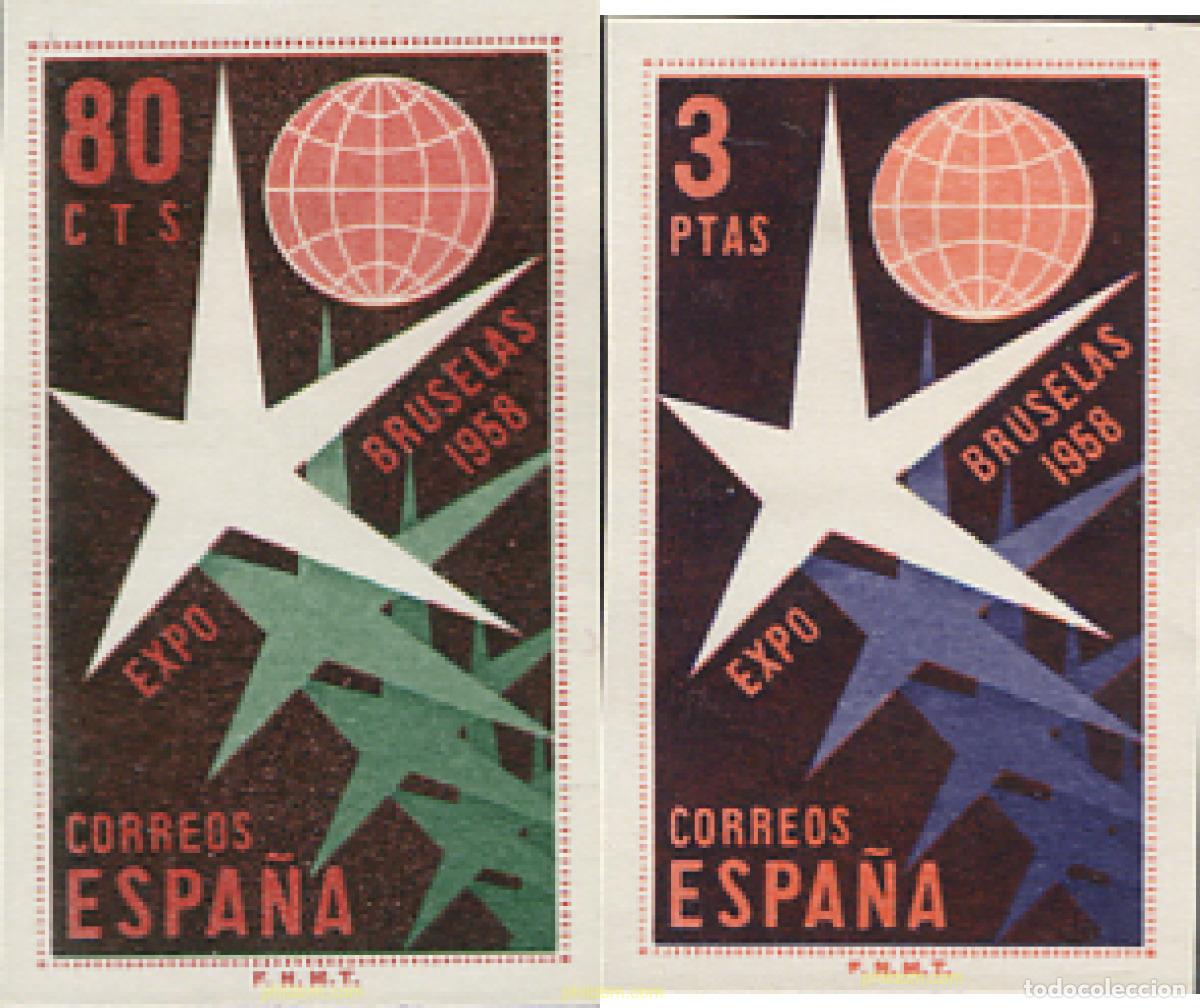 Stamps: 255398 HINGED ESPA&Ntilde;A 1958 EXPOSICION FILATELICA NACIONAL