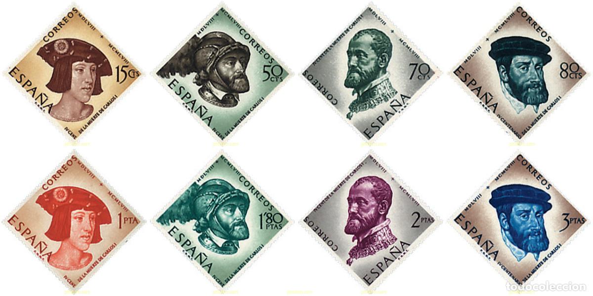 Sellos: 84408 MNH ESPA&Ntilde;A 1958 4 CENTENARIO DE LA MUERTE DE CARLOS I DE ESPA&Ntilde;A Y V DE ALEMANIA