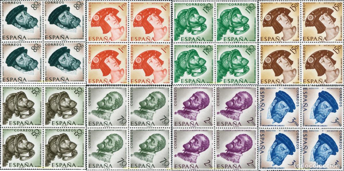 Sellos: 324008 MNH ESPA&Ntilde;A 1958 4 CENTENARIO DE LA MUERTE DE CARLOS I DE ESPA&Ntilde;A Y V DE ALEMANIA