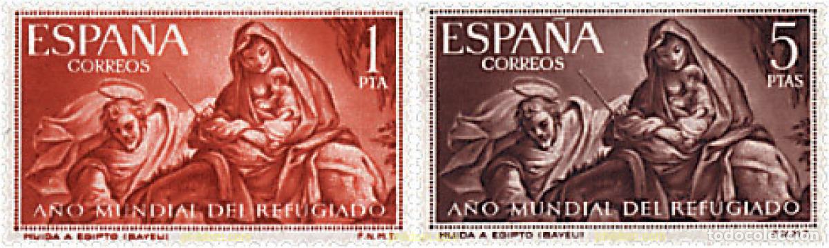 Sellos: 130847 MNH ESPA&Ntilde;A 1961 A&Ntilde;O MUNDIAL DEL REFUGIADO
