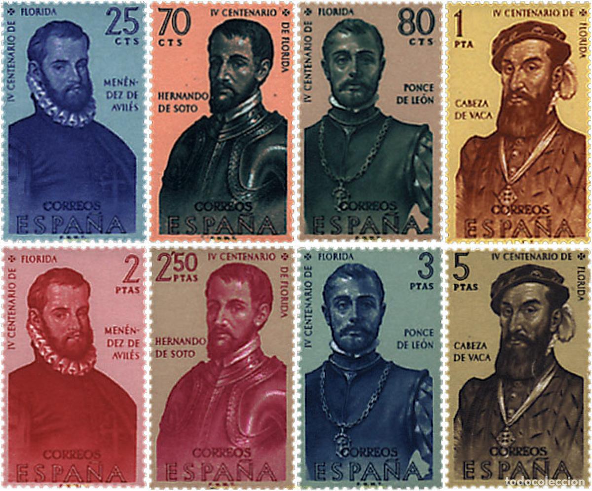 Sellos: 84426 MNH ESPA&Ntilde;A 1960 4 CENTENARIO DEL DESCUBRIMIENTO DE LA FLORIDA