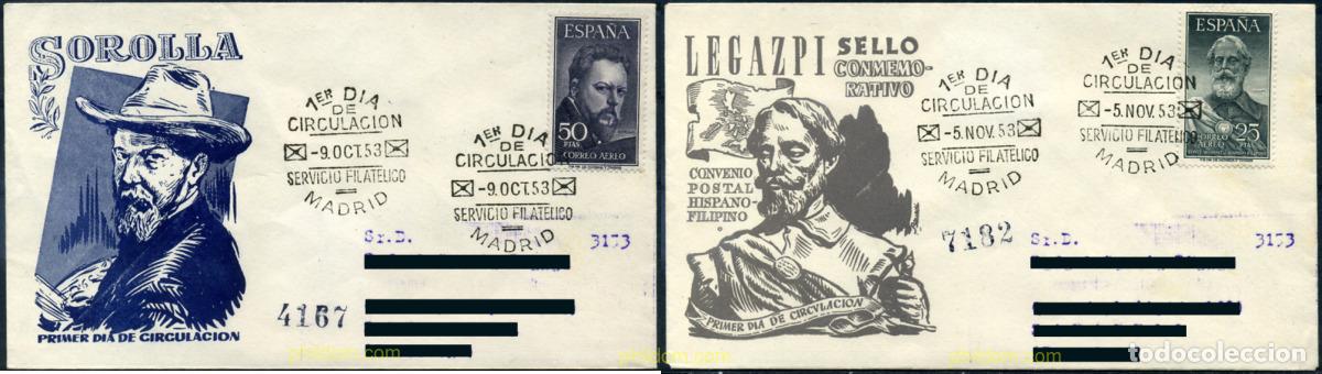 Sellos: 344740 MNH ESPA&Ntilde;A 1953 LEGAZPI Y SOROLLA