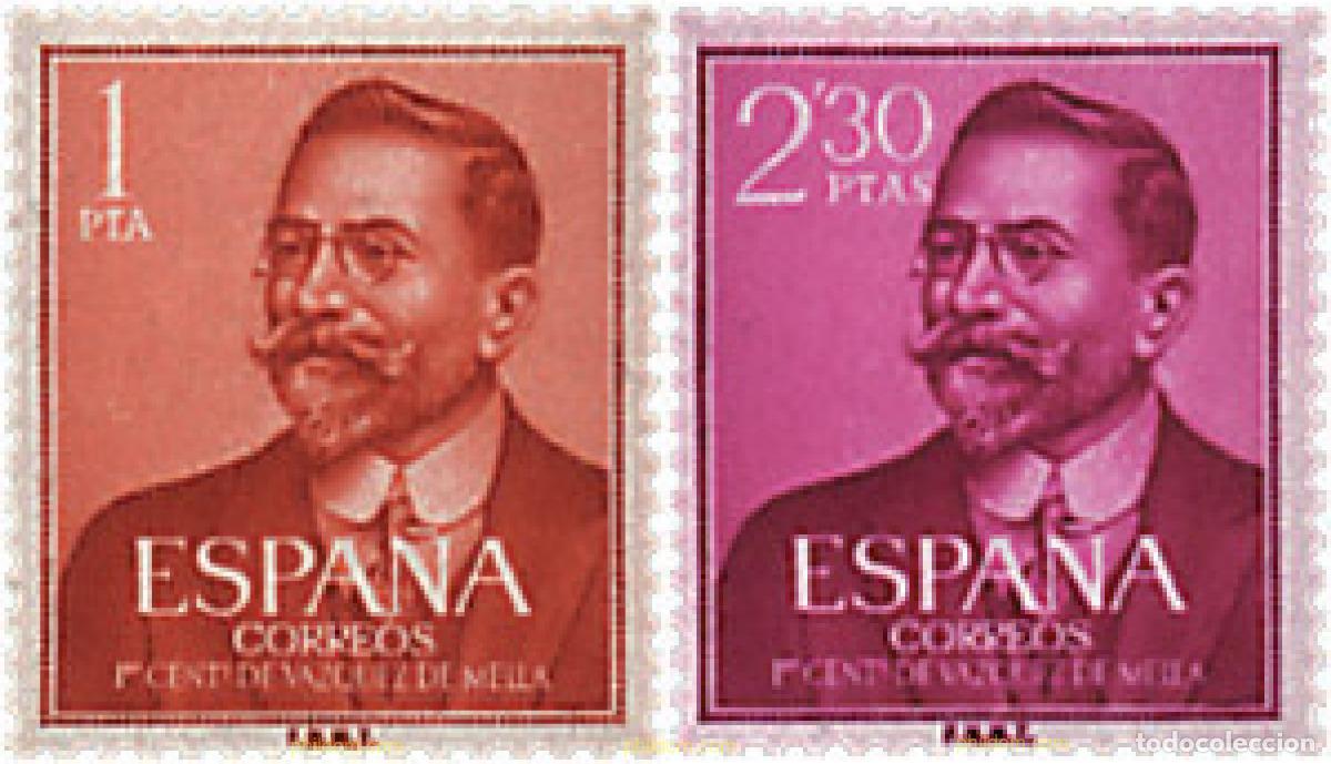 Sellos: 84543 MNH ESPA&Ntilde;A 1961 CENTENARIO DEL NACIMIENTO DE JUAN VAZQUEZ DE MELLA