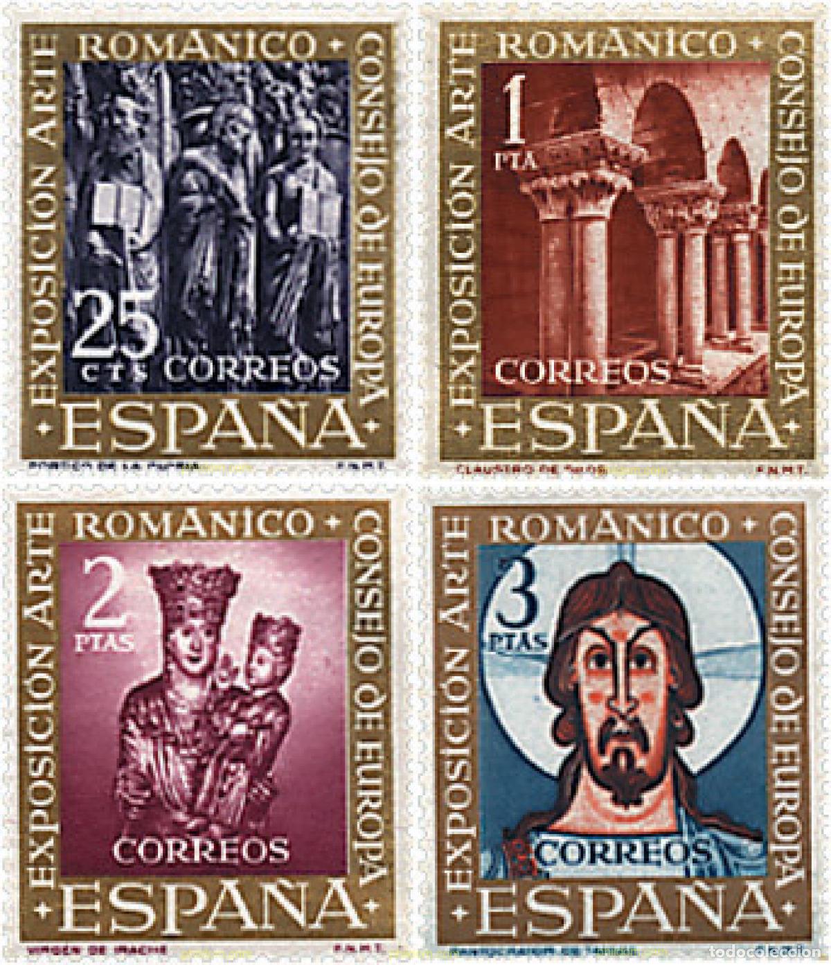 Sellos: 114557 MNH ESPA&Ntilde;A 1961 7 EXPOSICION DEL CONGRESO DE EUROPA. ARTE ROMANTICO