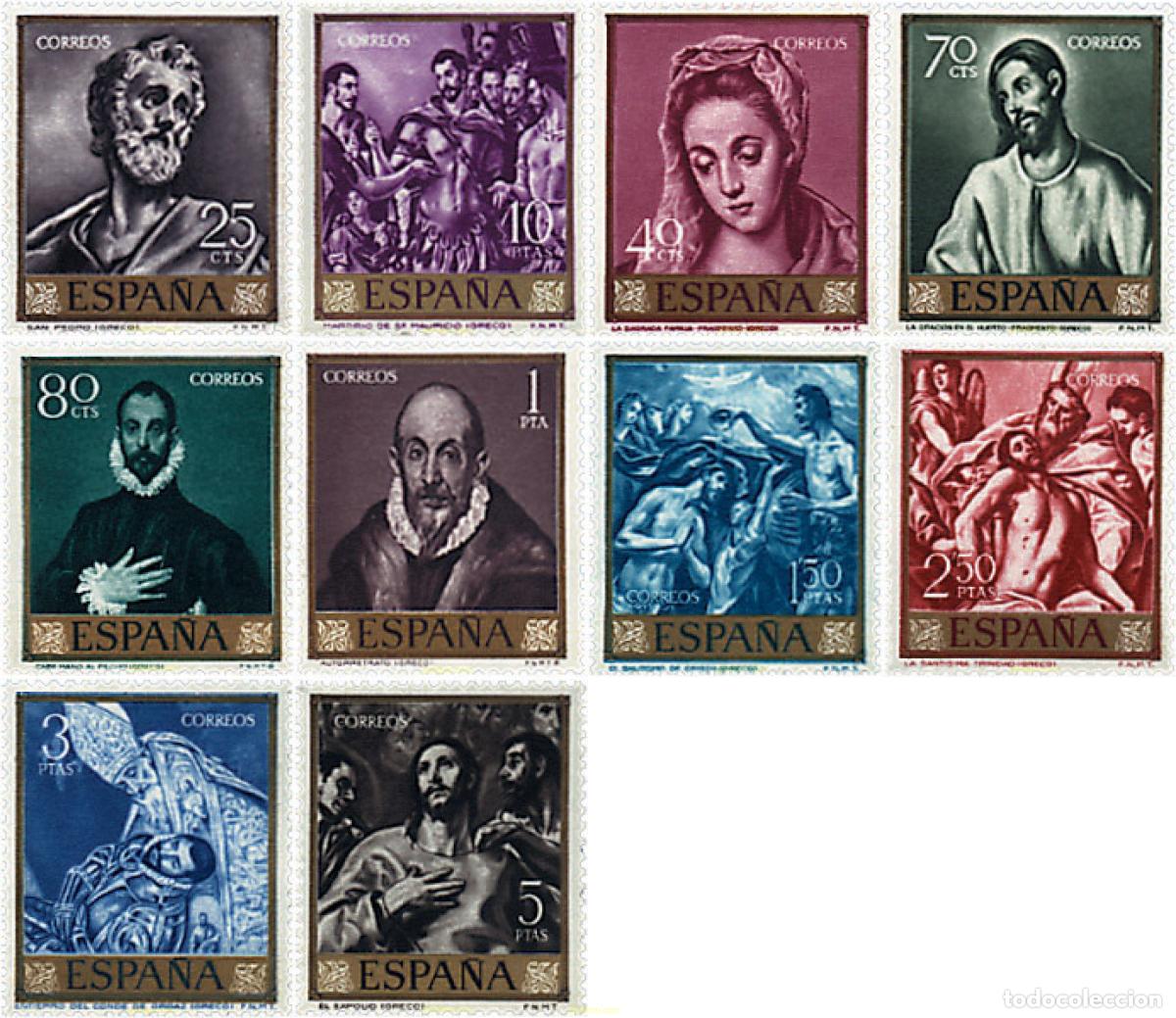 Sellos: 233129 HINGED ESPA&Ntilde;A 1961 DIA DEL SELLO. DOMENICO THEOTOCOPOULOS &rdquo;EL GRECO&rdquo;