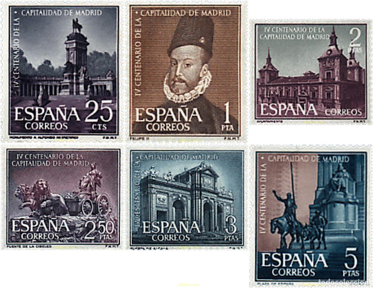Sellos: 84555 MNH ESPA&Ntilde;A 1961 4 CENTENARIO DE LA CAPITALIDAD DE MADRID