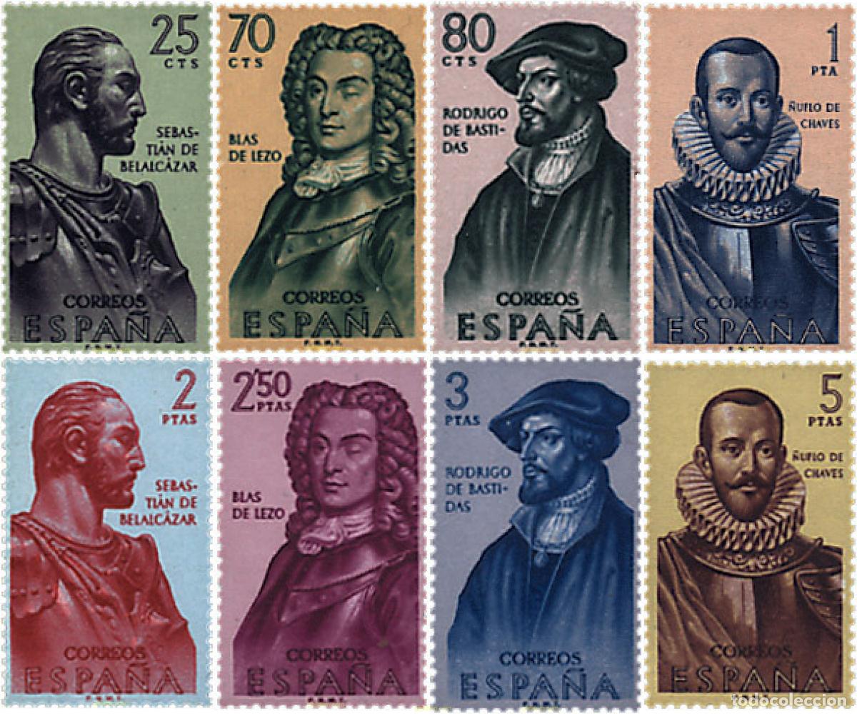 Sellos: 130850 MNH ESPA&Ntilde;A 1961 CONQUISTADORES DE NUEVA GRANADA