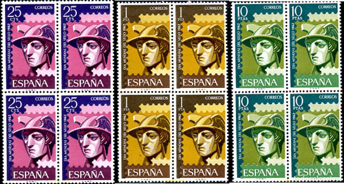 Sellos: 233548 MNH ESPA&Ntilde;A 1962 DIA MUNDIAL DEL SELLO. MERCURIO
