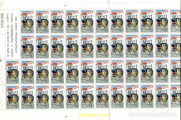 Sellos: 321059 MNH ESPA&Ntilde;A 1963 CENTENARIO DE LA 1 CONFERENCIA POSTAL INTERNACIONAL