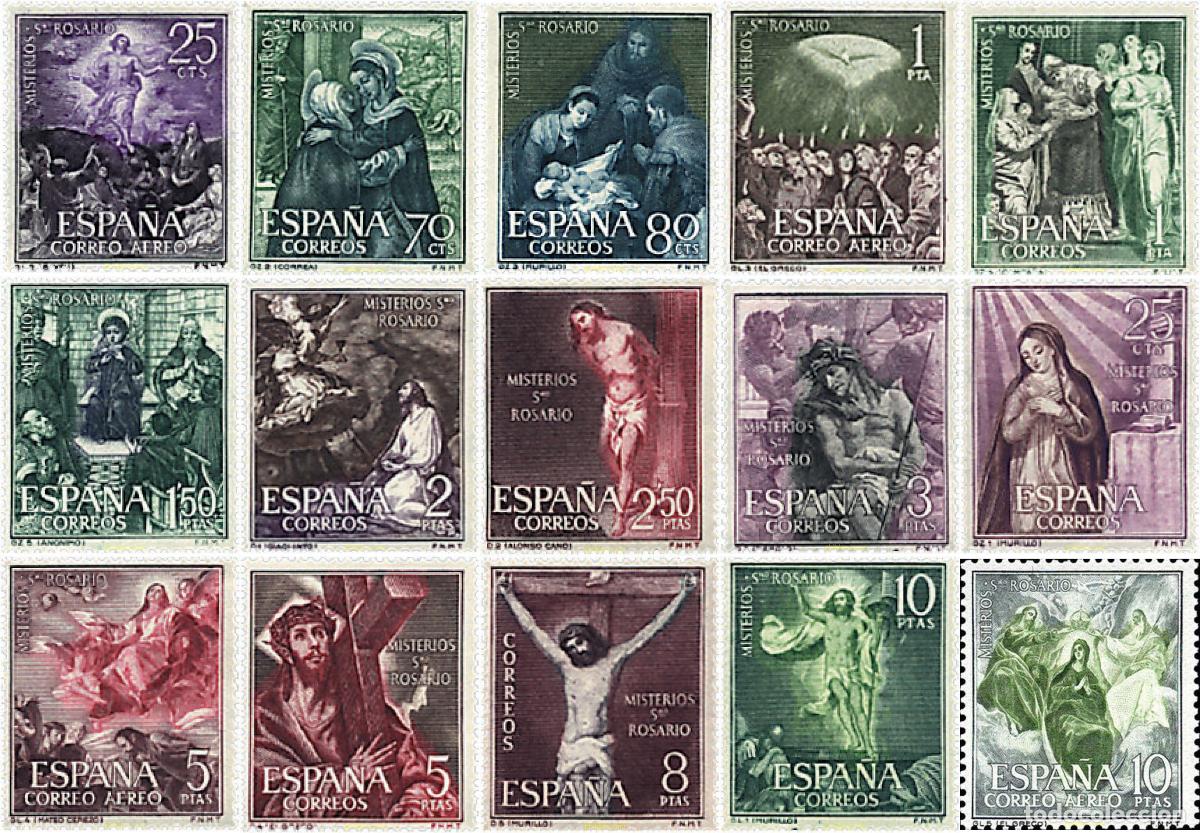Sellos: 85605 MNH ESPA&Ntilde;A 1962 MISTERIOS DEL SANTISIMO ROSARIO