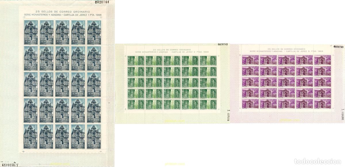 Sellos: 249714 MNH ESPA&Ntilde;A 1966 CARTUJA DE SANTA MARIA DE LA DEFENSION. JEREZ DE LA FRONTERA