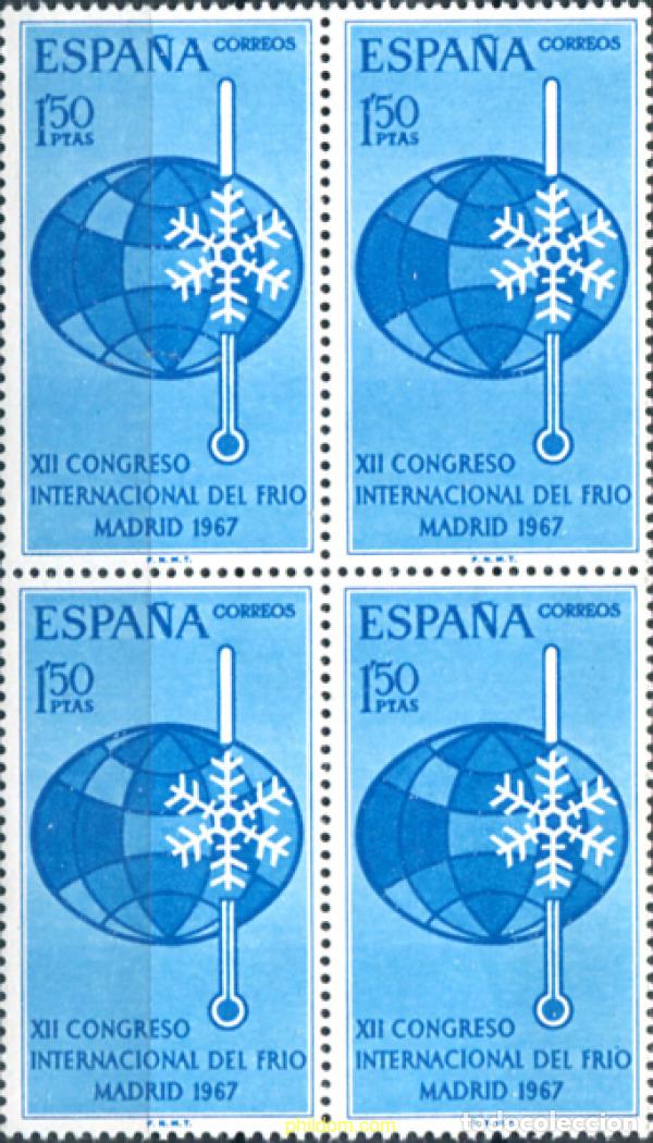 Sellos: 323817 MNH ESPA&Ntilde;A 1967 12 CONGRESO INTERNACIONAL DEL FRIO
