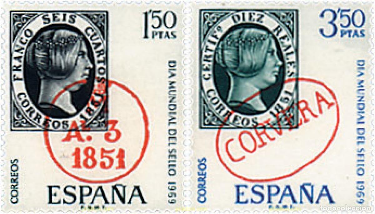 Sellos: 84752 MNH ESPA&Ntilde;A 1969 DIA MUNDIAL DEL SELLO