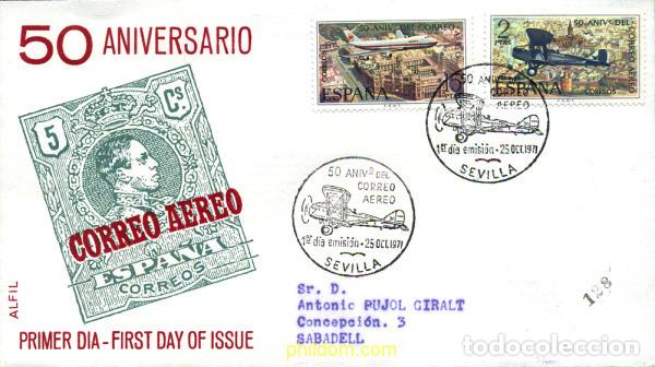 Selos: 274705 MNH ESPA&Ntilde;A 1971 50 ANIVERSARIO DEL ESTABLECIMIENTO DEL CORREO AEREO