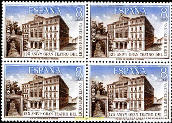 Selos: 234319 MNH ESPA&Ntilde;A 1972 125 ANIVERSARIO DEL GRAN TEATRO DEL LICEO DE BARCELONA