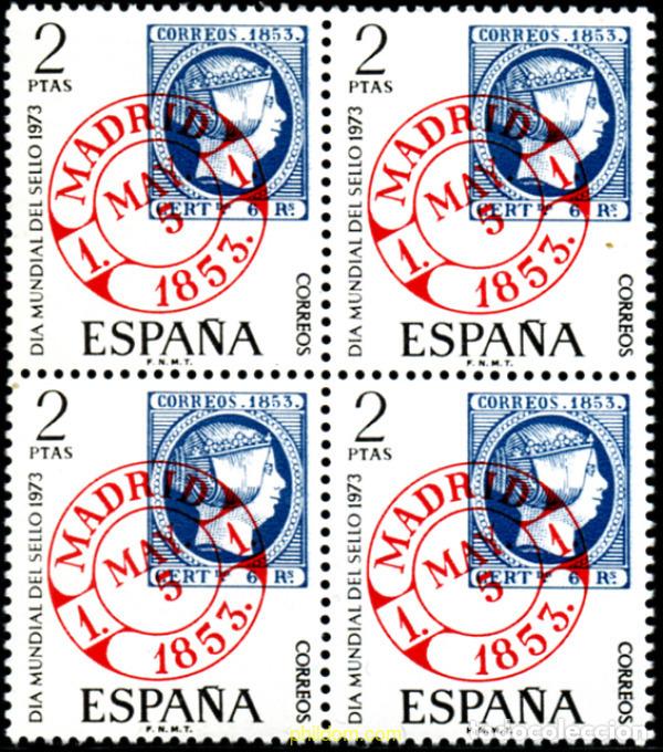 Sellos: 236703 MNH ESPA&Ntilde;A 1973 DIA MUNDIAL DEL SELLO