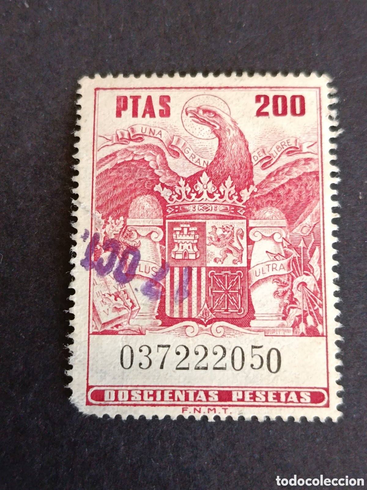 Sellos: SELLO FISCAL. P&Oacute;LIZA FISCAL. 200 PESETAS.