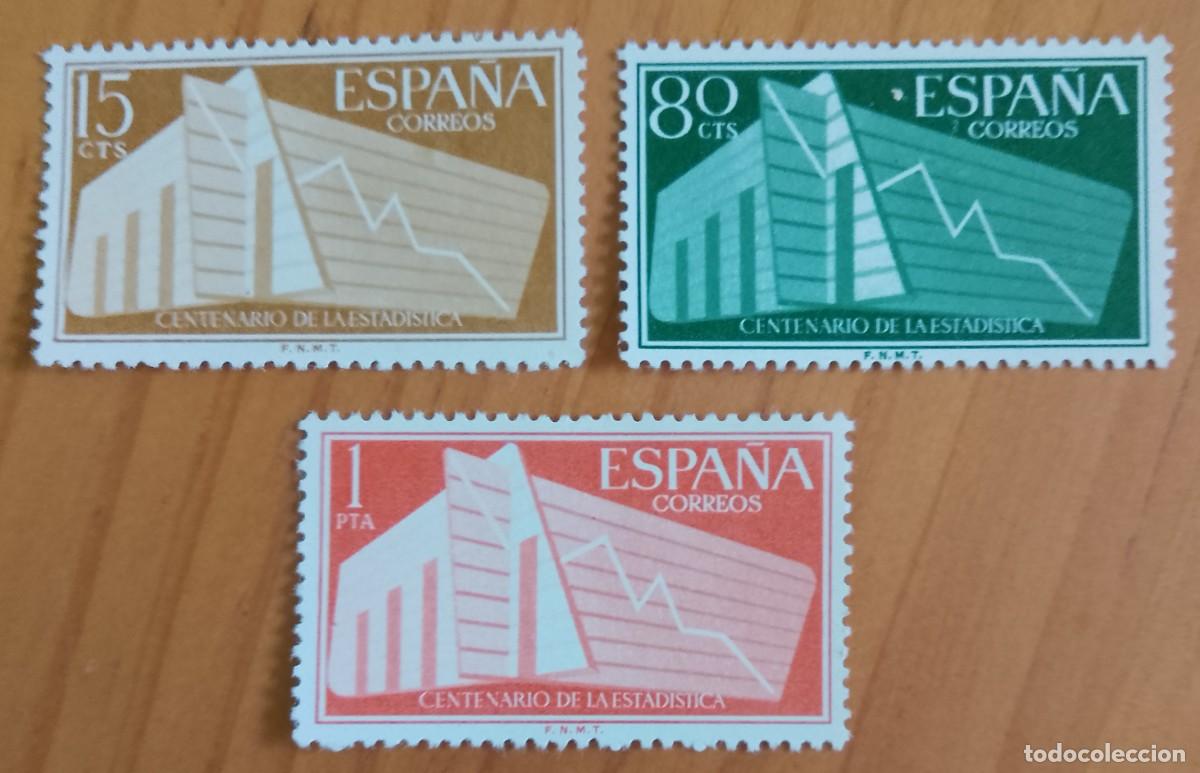 Sellos: SERIE - EDIFIL 1196 A 1198 - A&Ntilde;O 1956 - CENTENARIO DE LA ESTADISTICA ESPA&Ntilde;OLA
