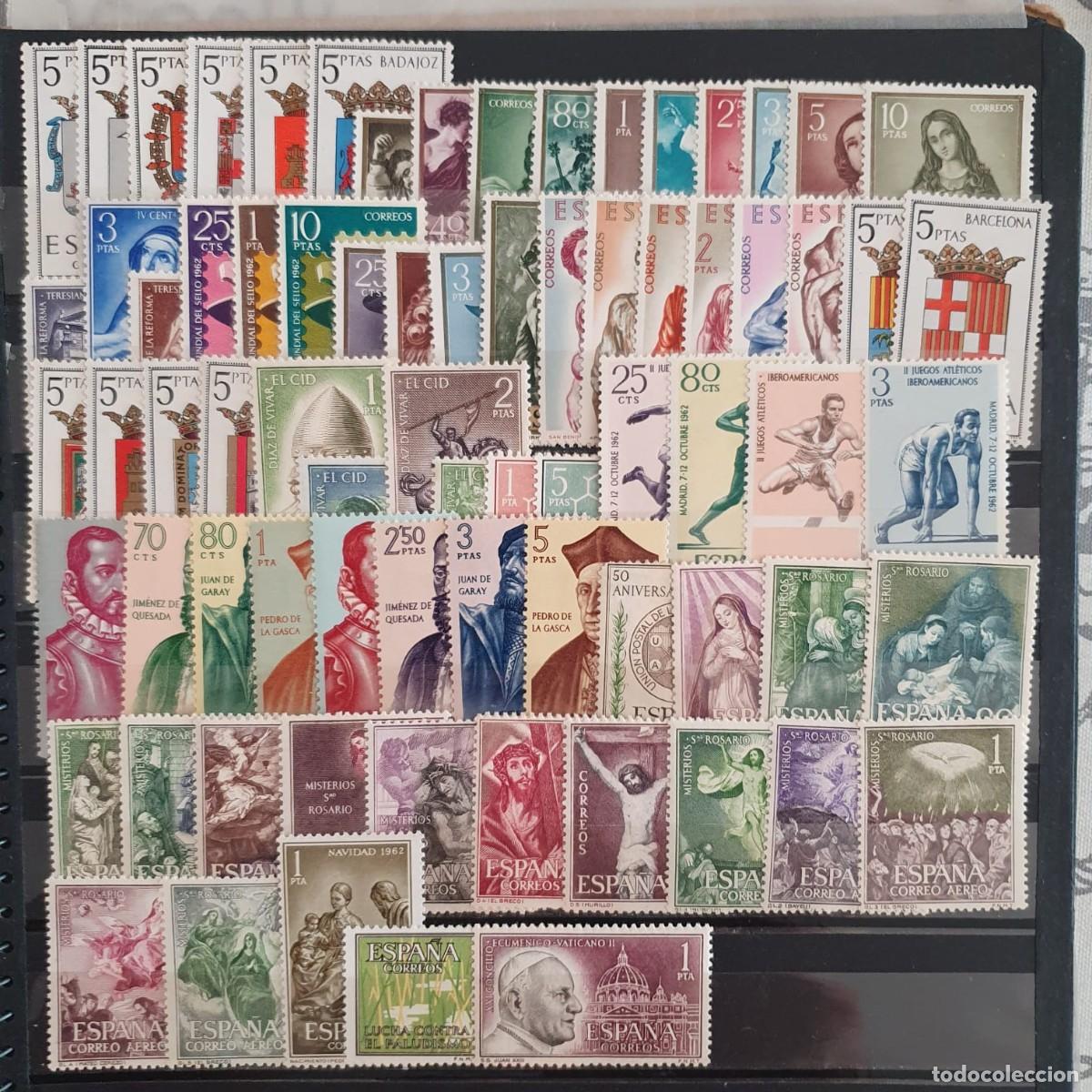 Sellos: A&Ntilde;O COMPLETO ESPA&Ntilde;A 1962 EDIFIL 1406 ** A 1480 **