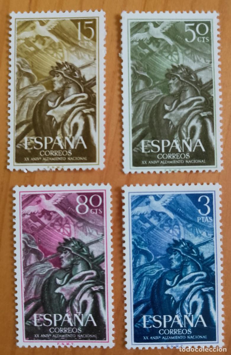 Sellos: SERIE - EDIFIL 1187 A 1190 - A&Ntilde;O 1956 - XX ANIVERSARIO ALZAMIENTO NACIONAL.